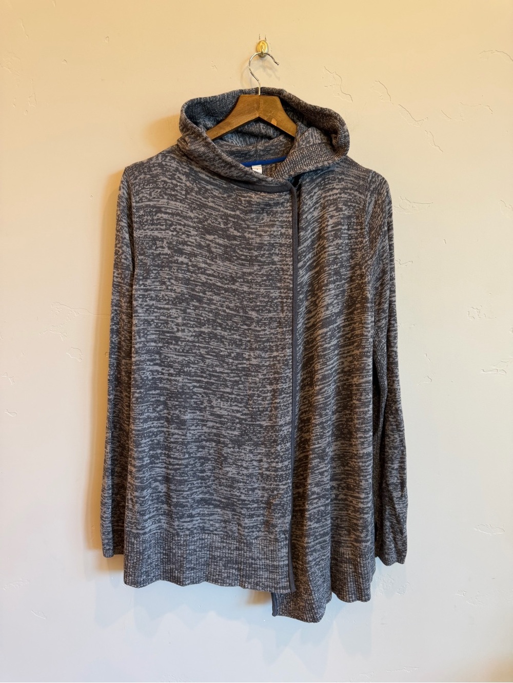 LULULEMON ATHLETICA Heathered Dark Slate Gray Peace Of Mind Wrap Knit Hoodie